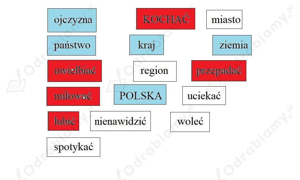 🎓 Pokoloruj pola z wyrazami, którymi...- Zadanie 1: Oto ja 2. Ćwiczenia