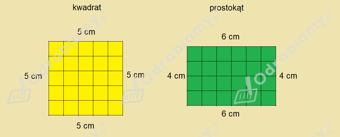 🎓 Zapisz i napisz, jakie długości mają boki tych figur. Dokonaj