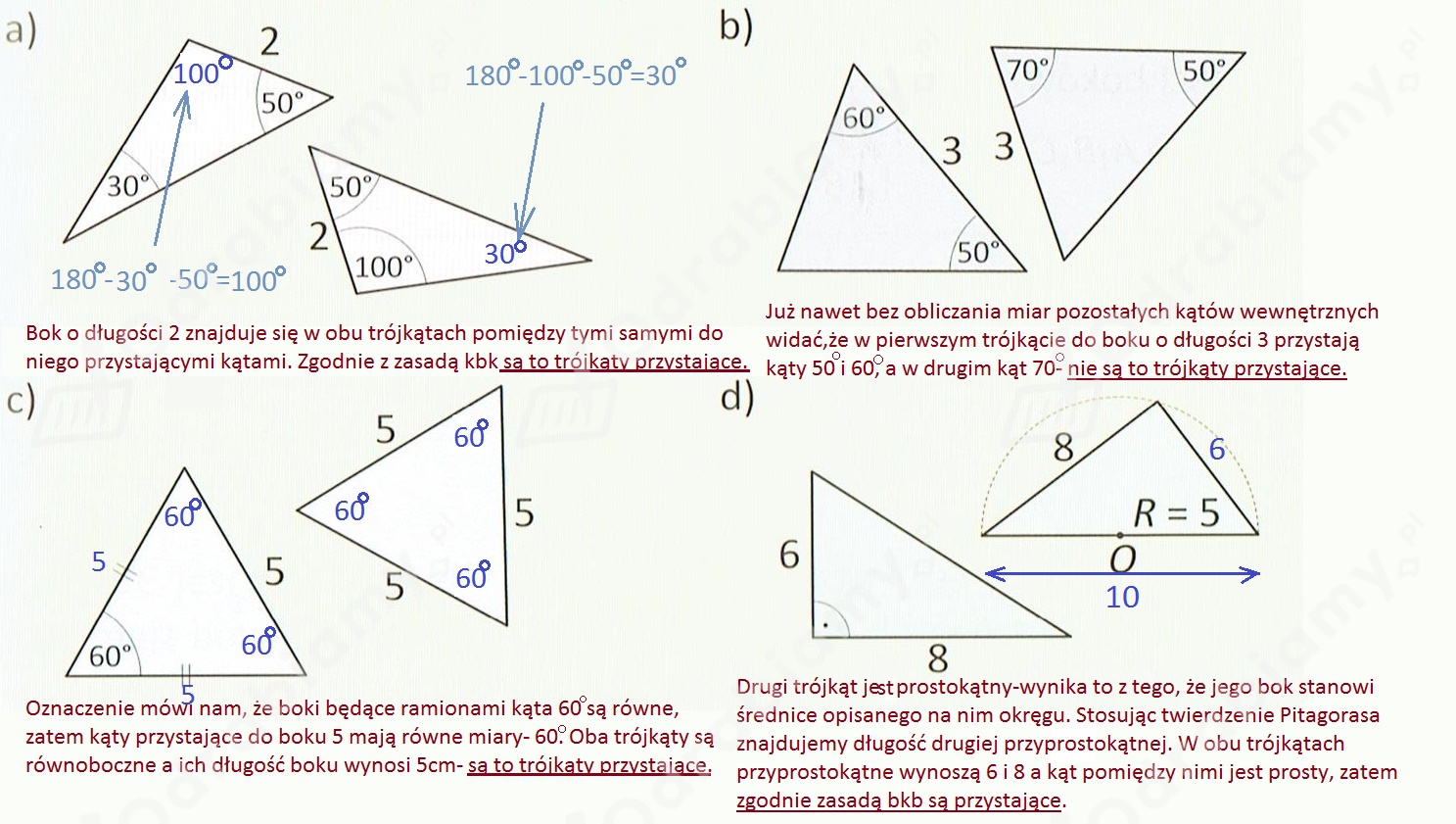 Co To Są Trójkąty Przystające 🎓 Czy dane dwa trójkąty są przystające? Odpowiedź- Zadanie 4